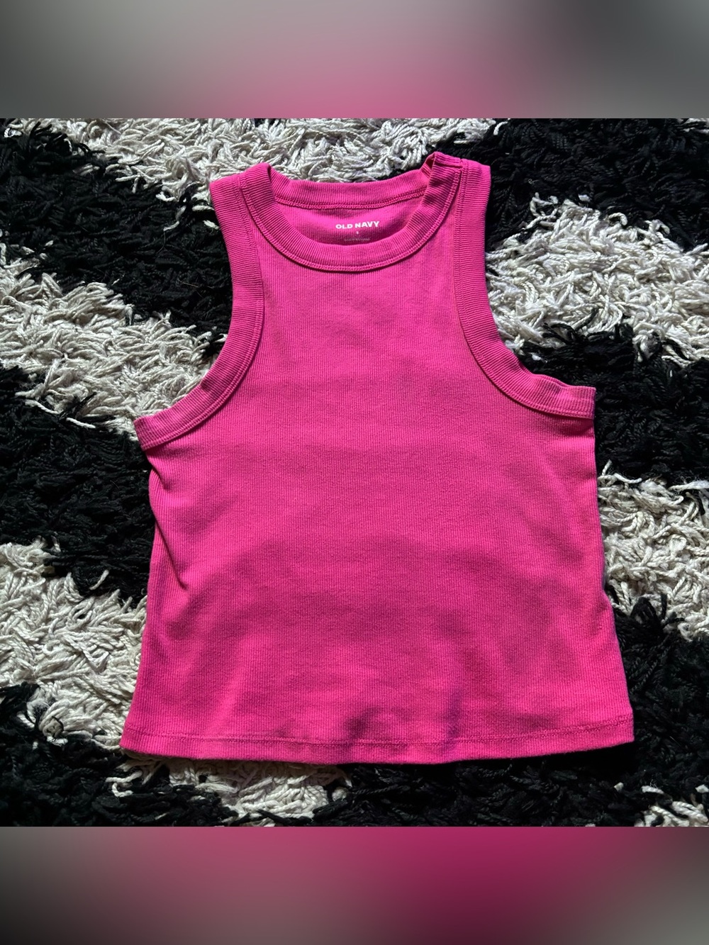Old Navy Streetwear Bright Pink Ribbed Crop Fit Tank Top
